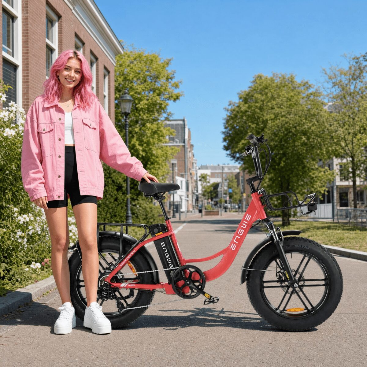 Engwe L20 Fatbike Roze - Voordeelscooters.nl