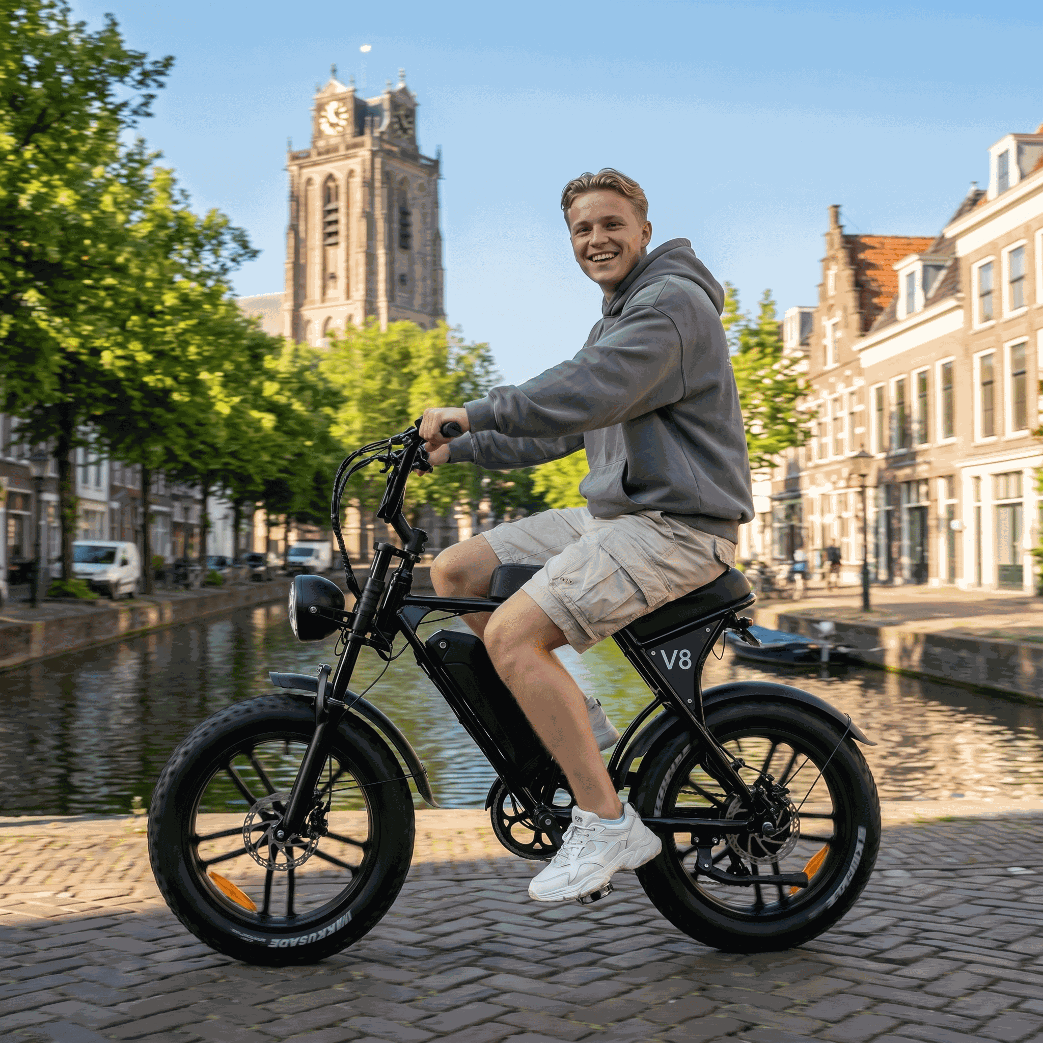 Ouxi V8/C80 Fatbike Zwart Hydraulische Remmen - Voordeelscooters.nl