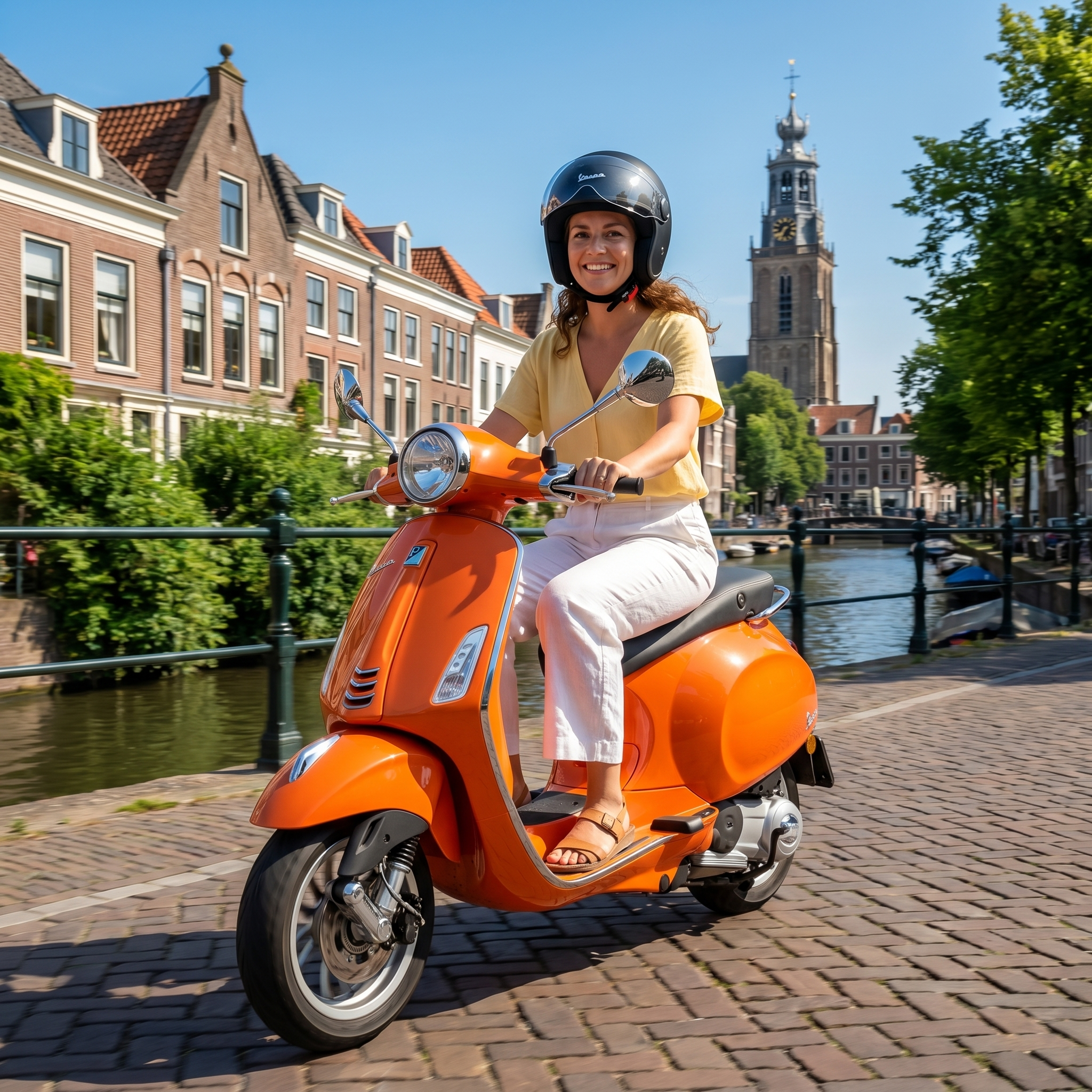 Vespa Primavera Oranje - Voordeelscooters.nl