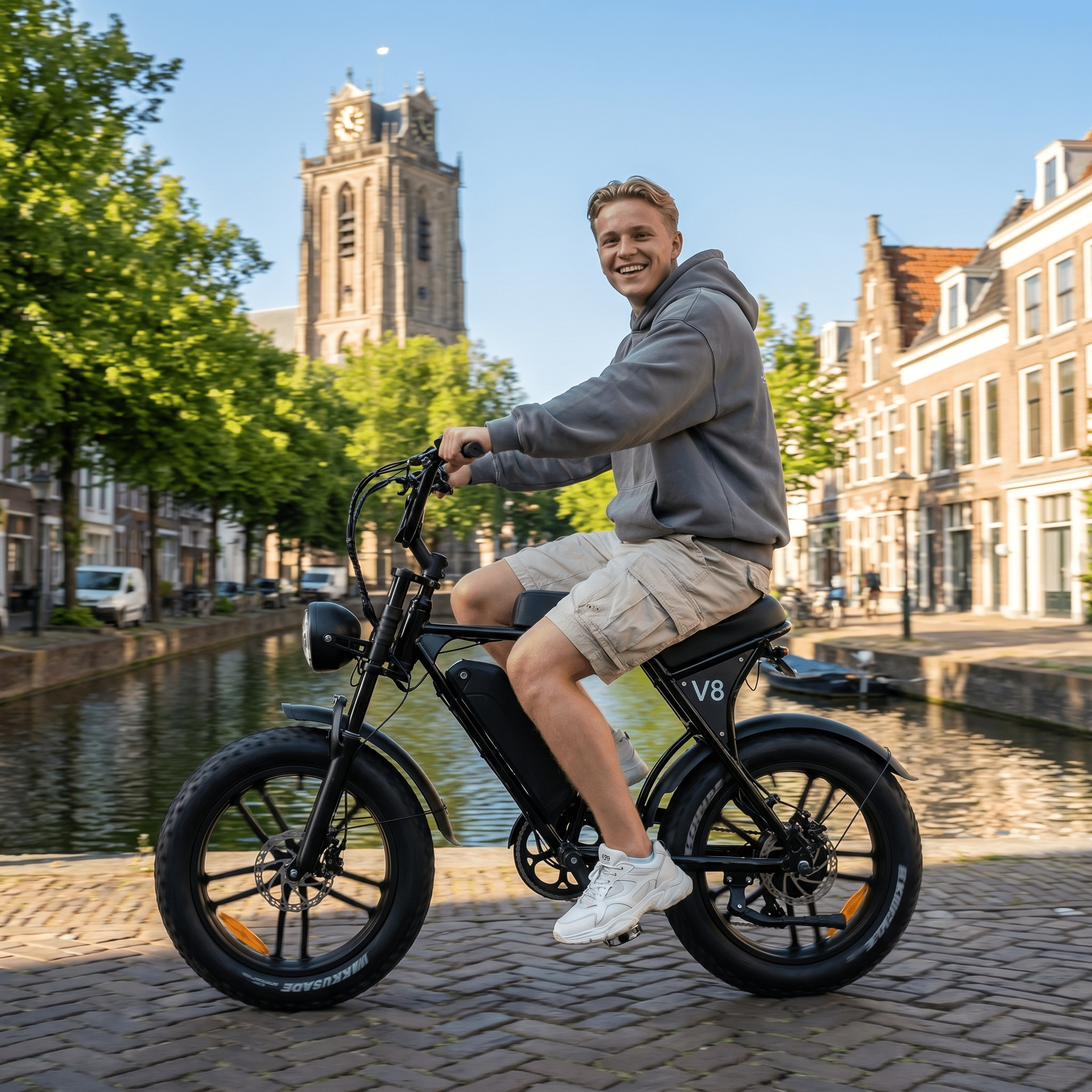 Ouxi V8/C80 Fatbike Zwart Hydraulische Remmen - Voordeelscooters.nl