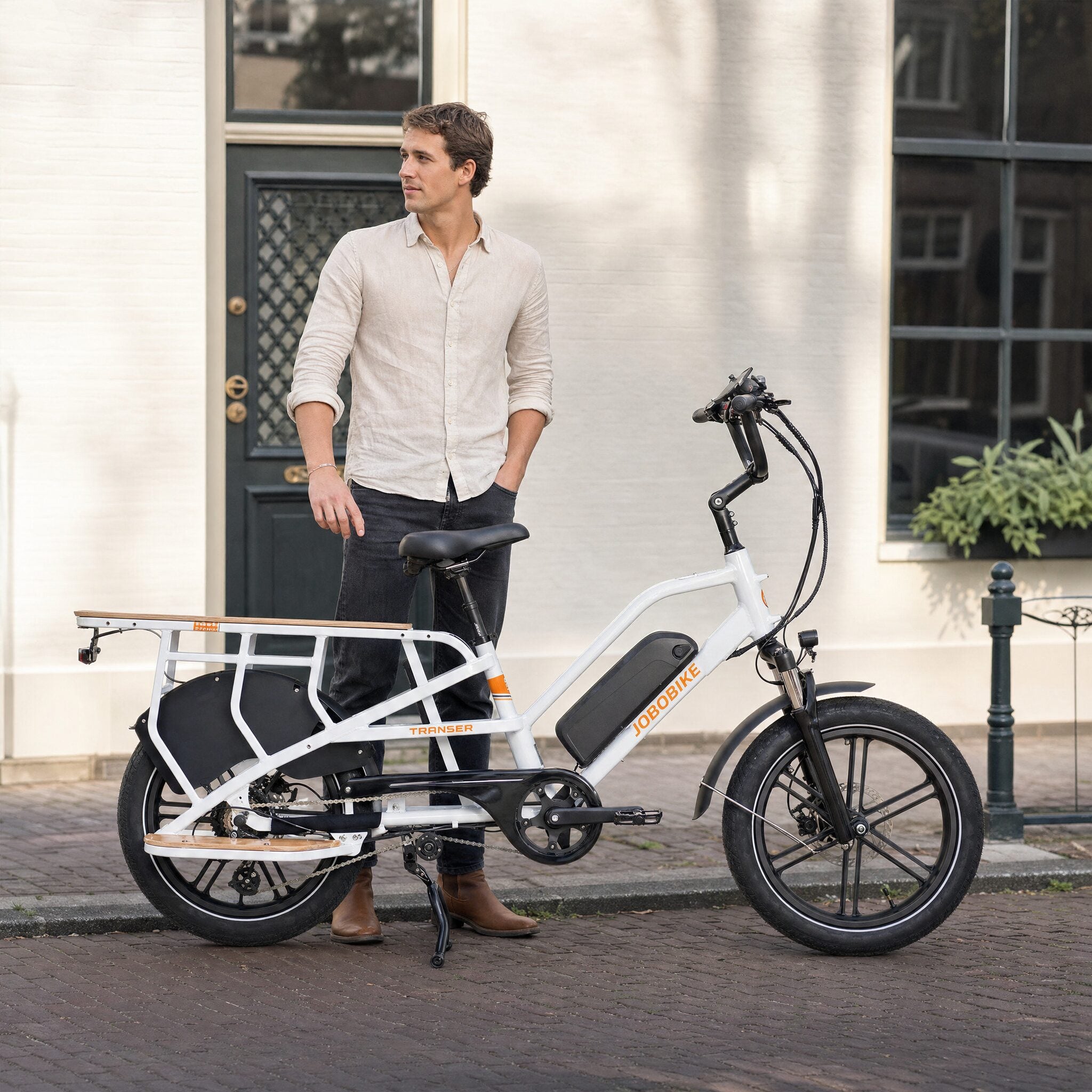 Jobobike Transer Longtail - Wit - Voordeelscooters.nl