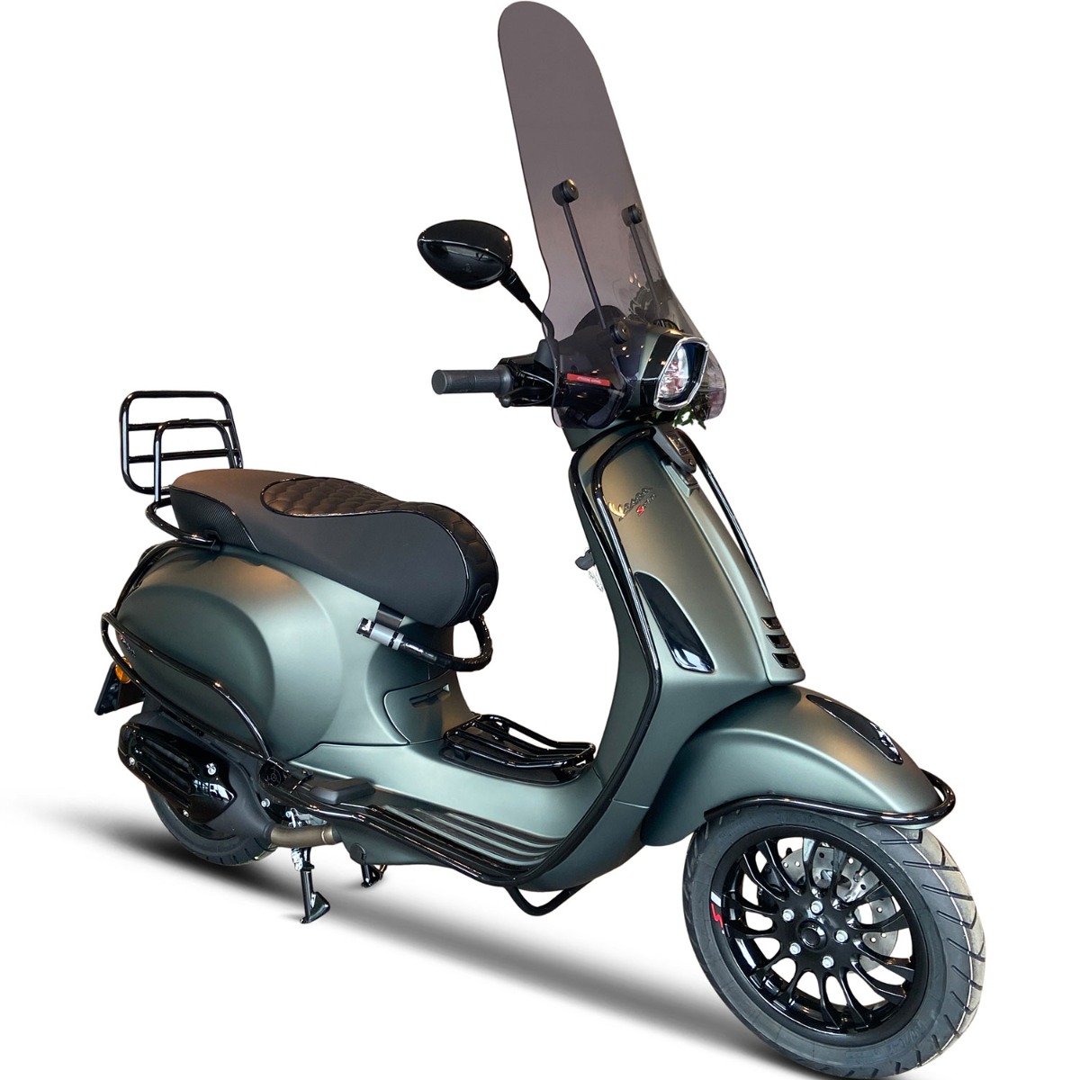 Vespa Sprint Custom Matgroen - Benzine Scooter