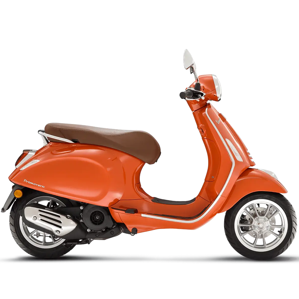 Vespa Primavera Oranje - Benzine Scooter